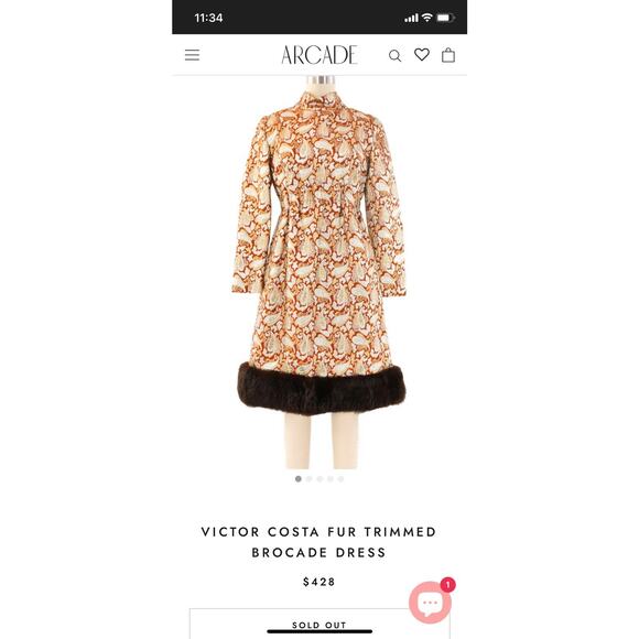 Vintage 60s Romantica Victor Costa Metallic Brocade Paisley Mini Shift Dress - Picture 11 of 11